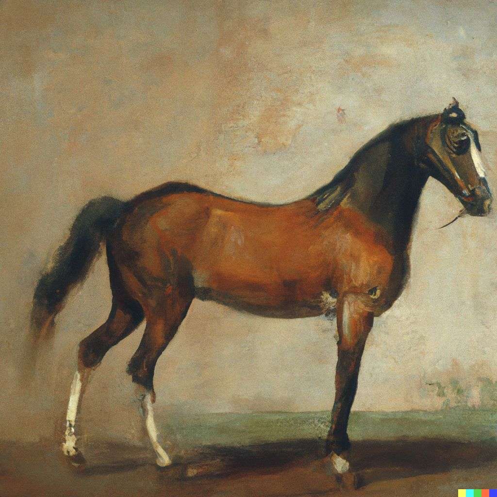 a horse, painting from the 19th century